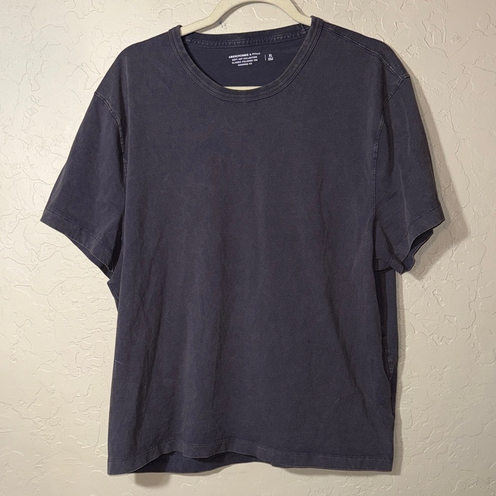 Abercrombie soft a & f collection classic polished tee cropped fit grey